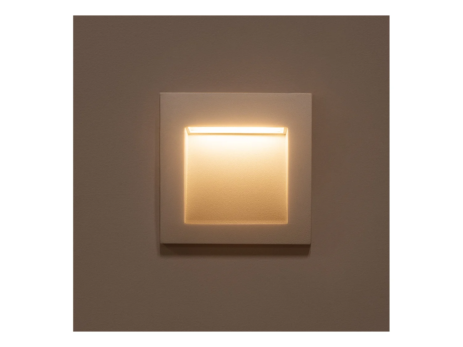 Balise LED Extérieure 4W Encastrable au Mur Carrée Natt Blanche  2700K Blanc chaud