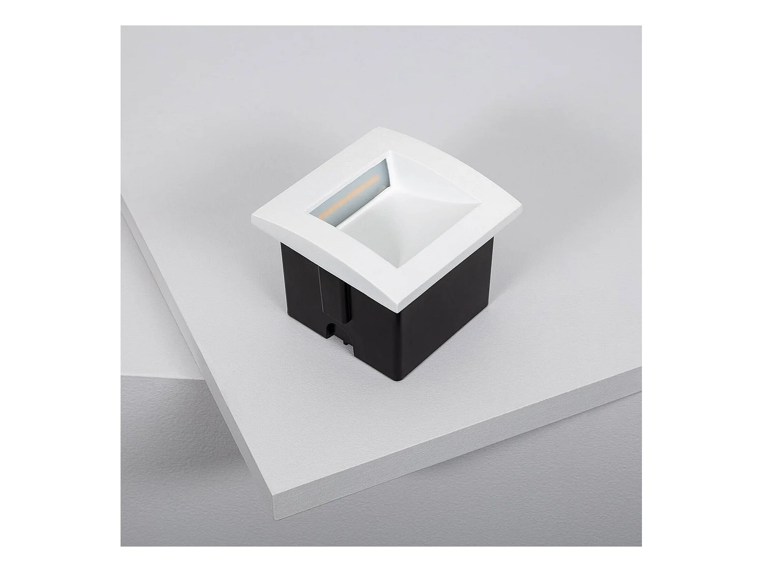 Balise LED Extérieure 4W Encastrable au Mur Carrée Natt Blanche  2700K Blanc chaud