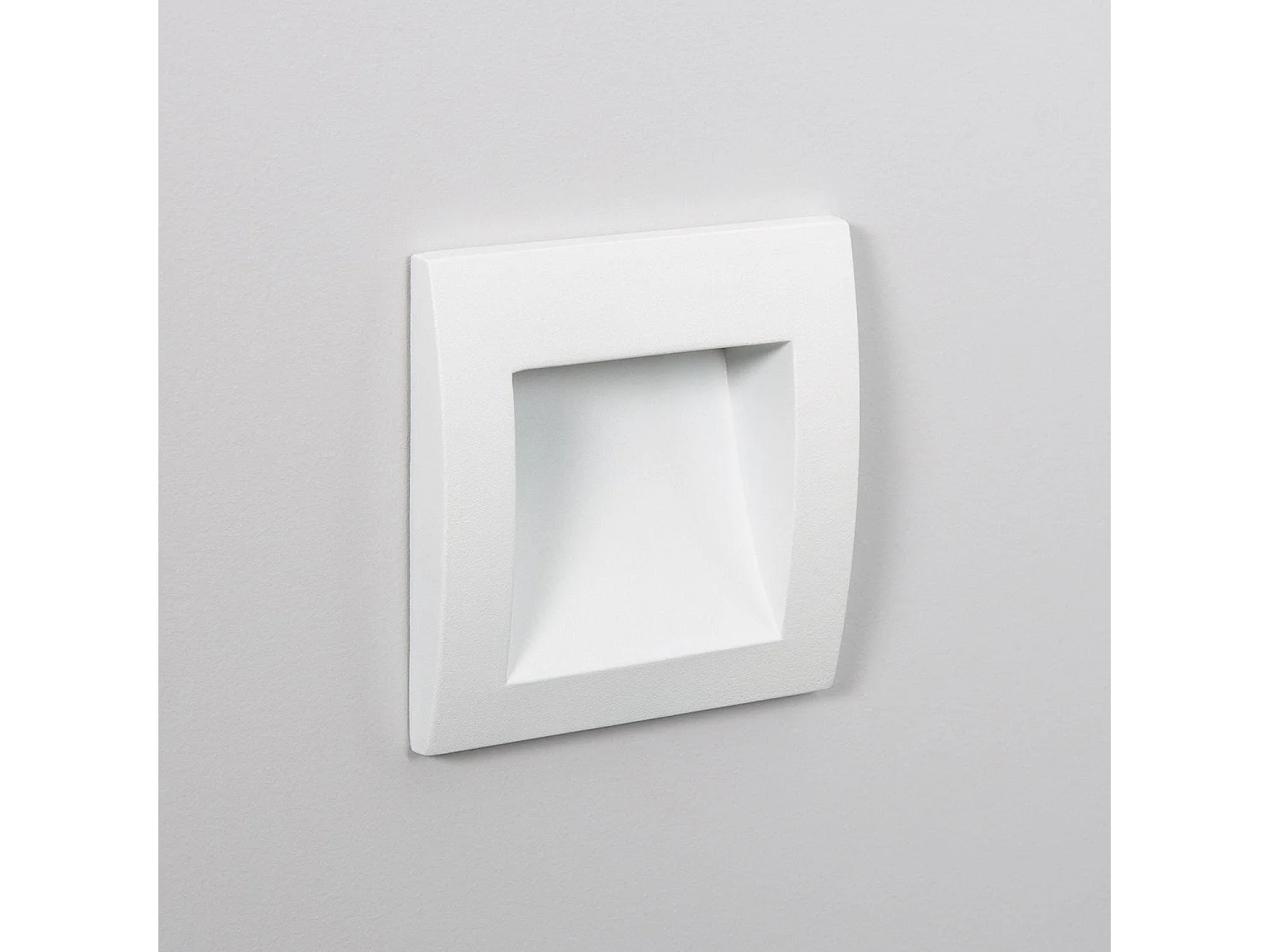 Balise LED Extérieure 4W Encastrable au Mur Carrée Natt Blanche  2700K Blanc chaud