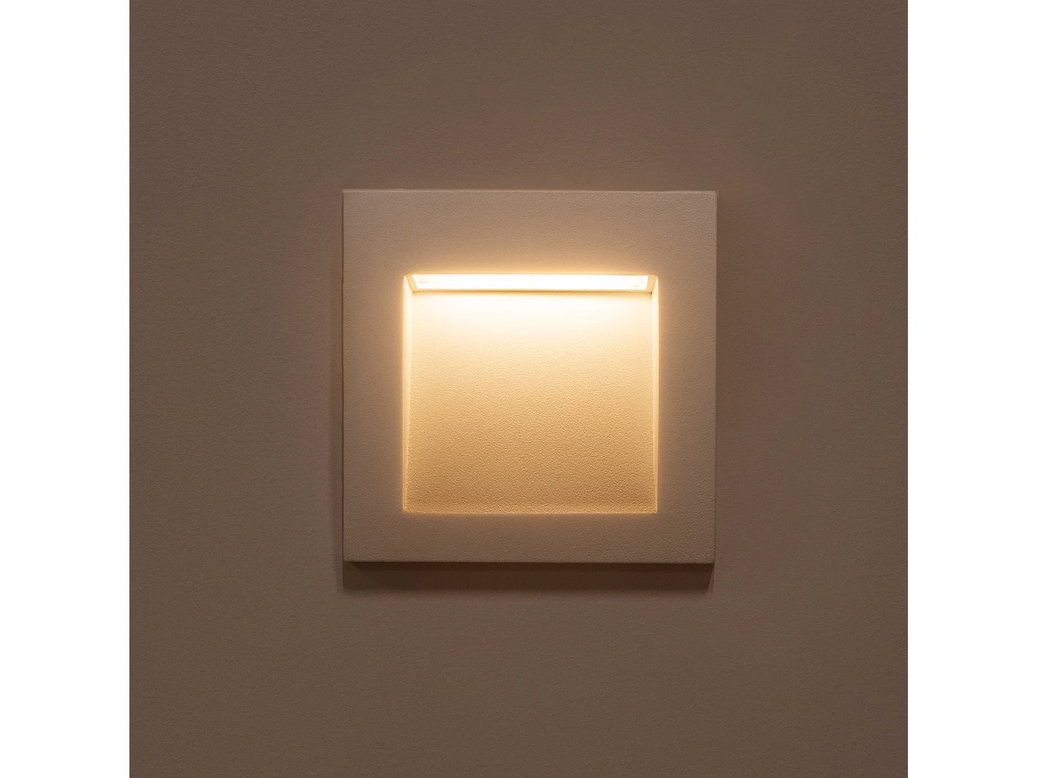Balise LED Extérieure 4W Encastrable au Mur Carrée Natt Blanche  2700K Blanc chaud
