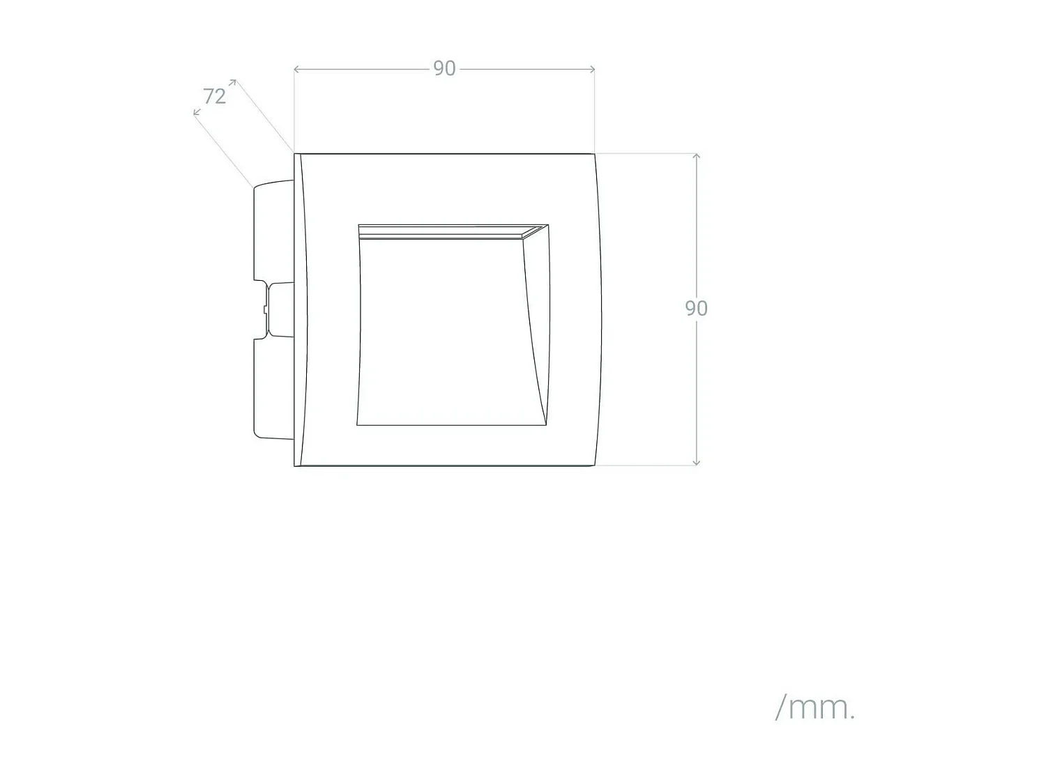 Balise LED Extérieure 4W Encastrable au Mur Carrée Natt Blanche  2700K Blanc chaud