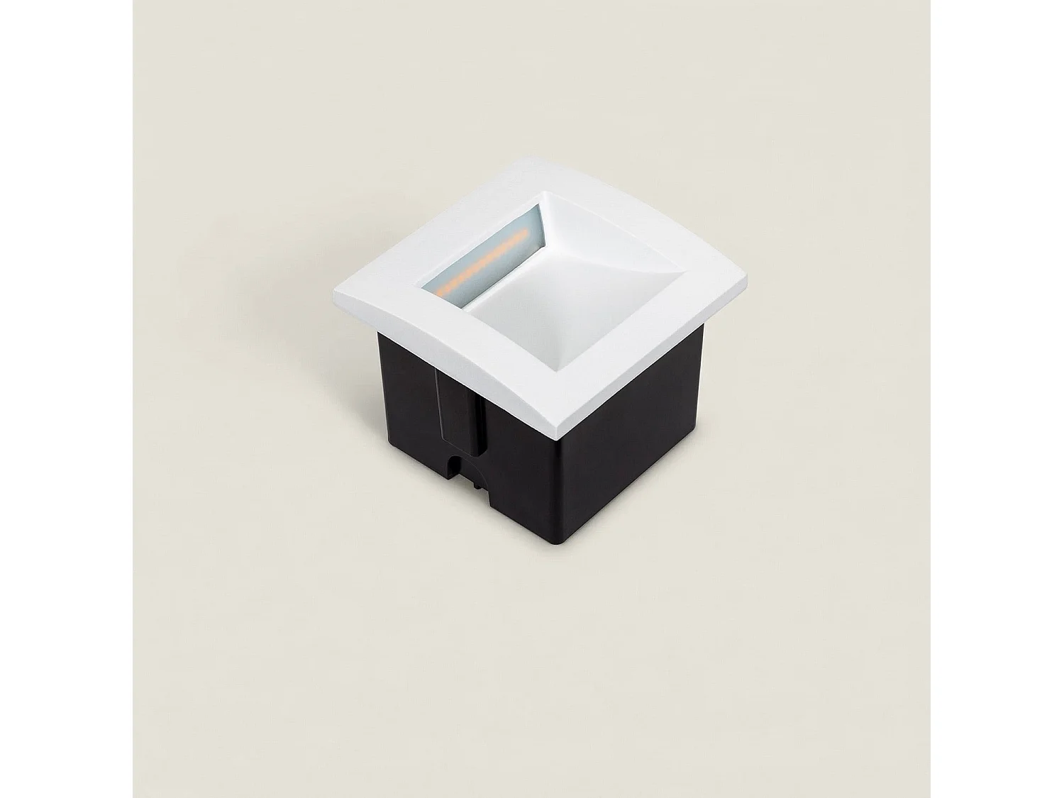 Baliza Exterior LED 4W Empotrable Pared Cuadrado Aluminio Blanco Leif 2700K Blanco Cálido
