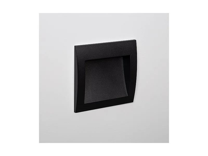 Segnapasso LED per Esterno 4W da Incasso Parete Quadrato Nero Natt 4000K Bianco Naturale