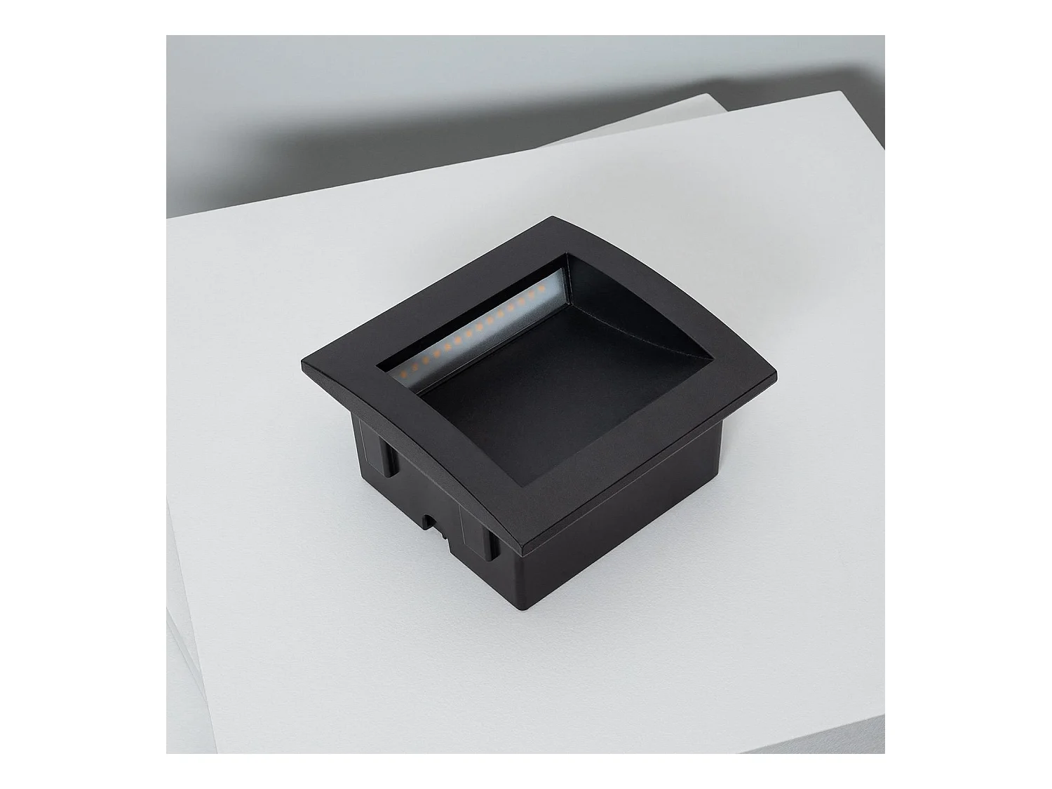 Segnapasso LED per Esterno 4W da Incasso Parete Quadrato Nero Natt 4000K Bianco Naturale