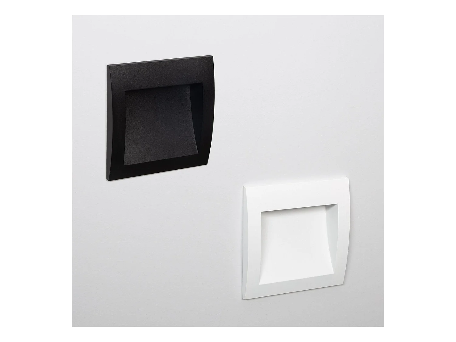 Segnapasso LED per Esterno 4W da Incasso Parete Quadrato Nero Natt 4000K Bianco Naturale