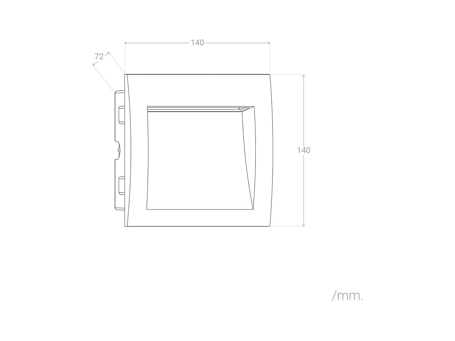 Segnapasso LED per Esterno 4W da Incasso Parete Quadrato Nero Natt 4000K Bianco Naturale