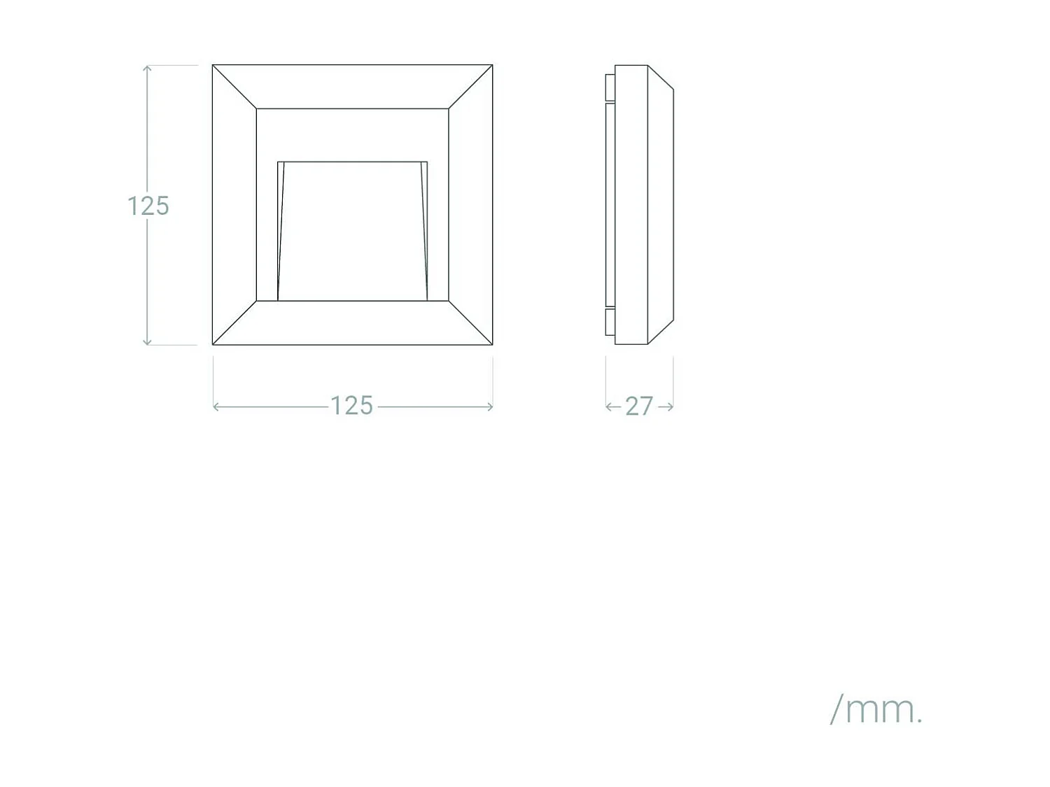 Balise LED Extérieure En Saillie au Mur Carrée Edulis Blanche 2700K Blanc chaud