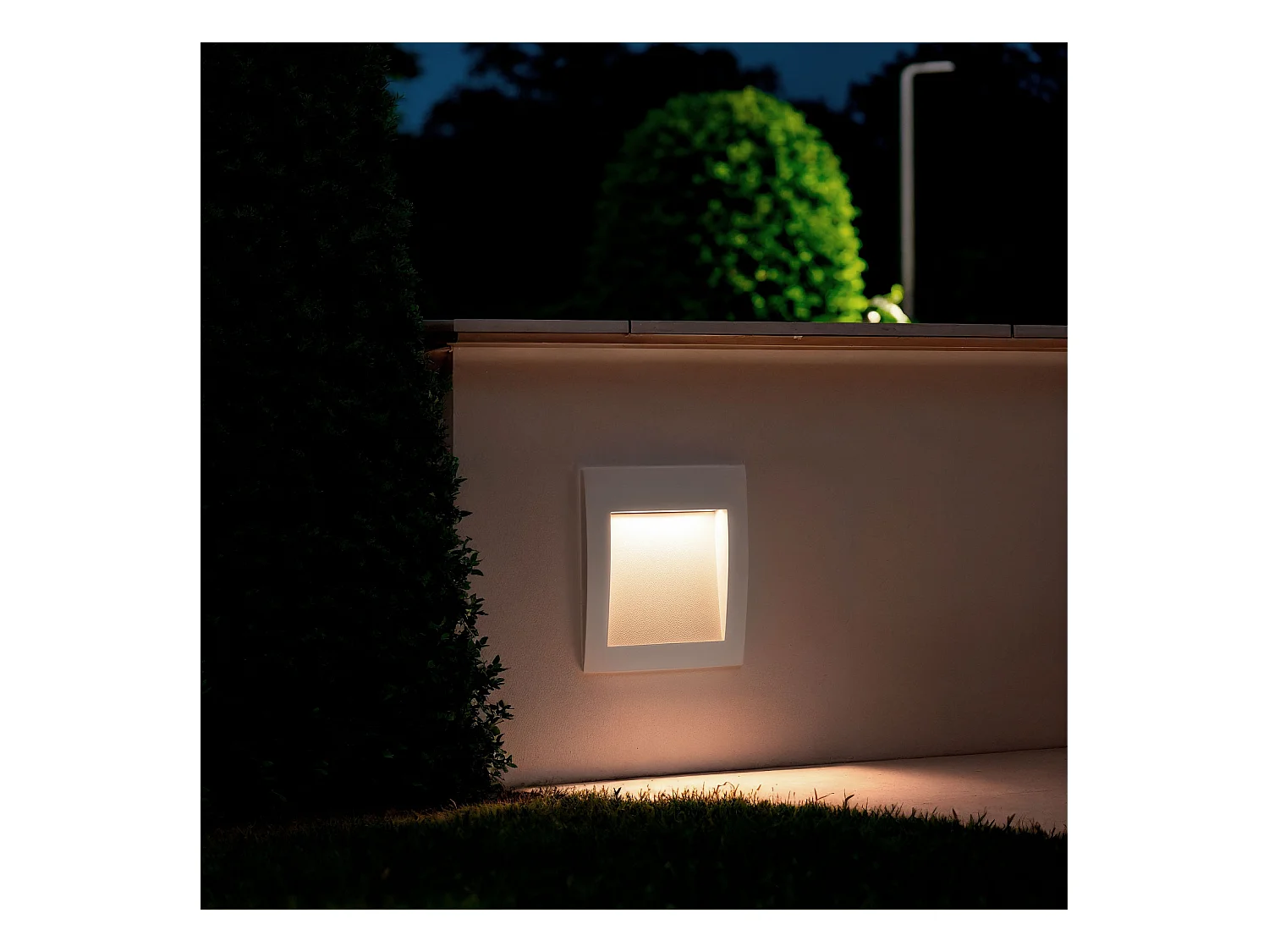 Balise LED Extérieure 4W Encastrable au Mur Carrée Natt Blanche  4000K Blanc neutre