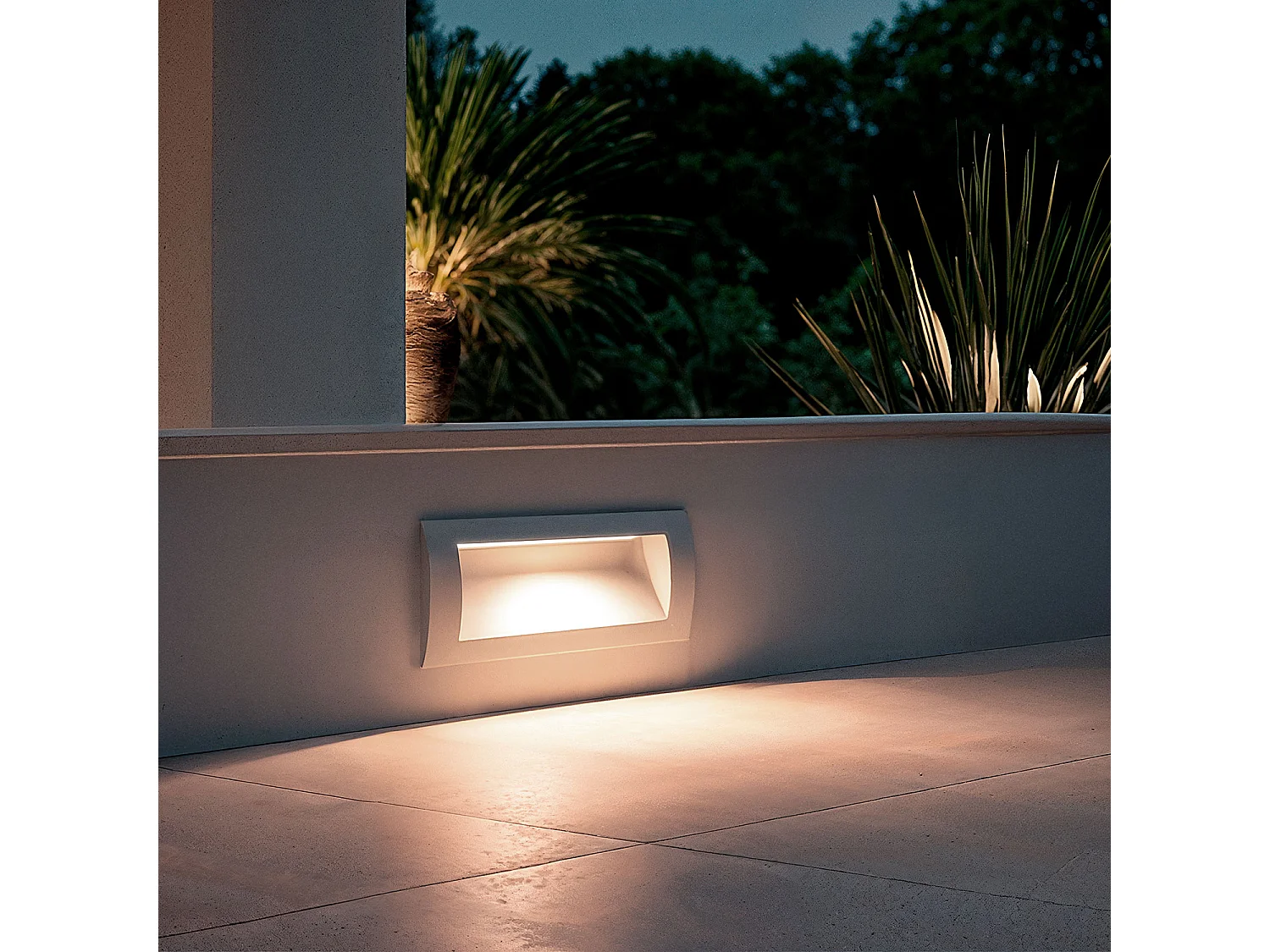 Balise LED Extérieure 4W Encastrable au Mur Rectangulaire Edulis Blanche 4000K Blanc neutre