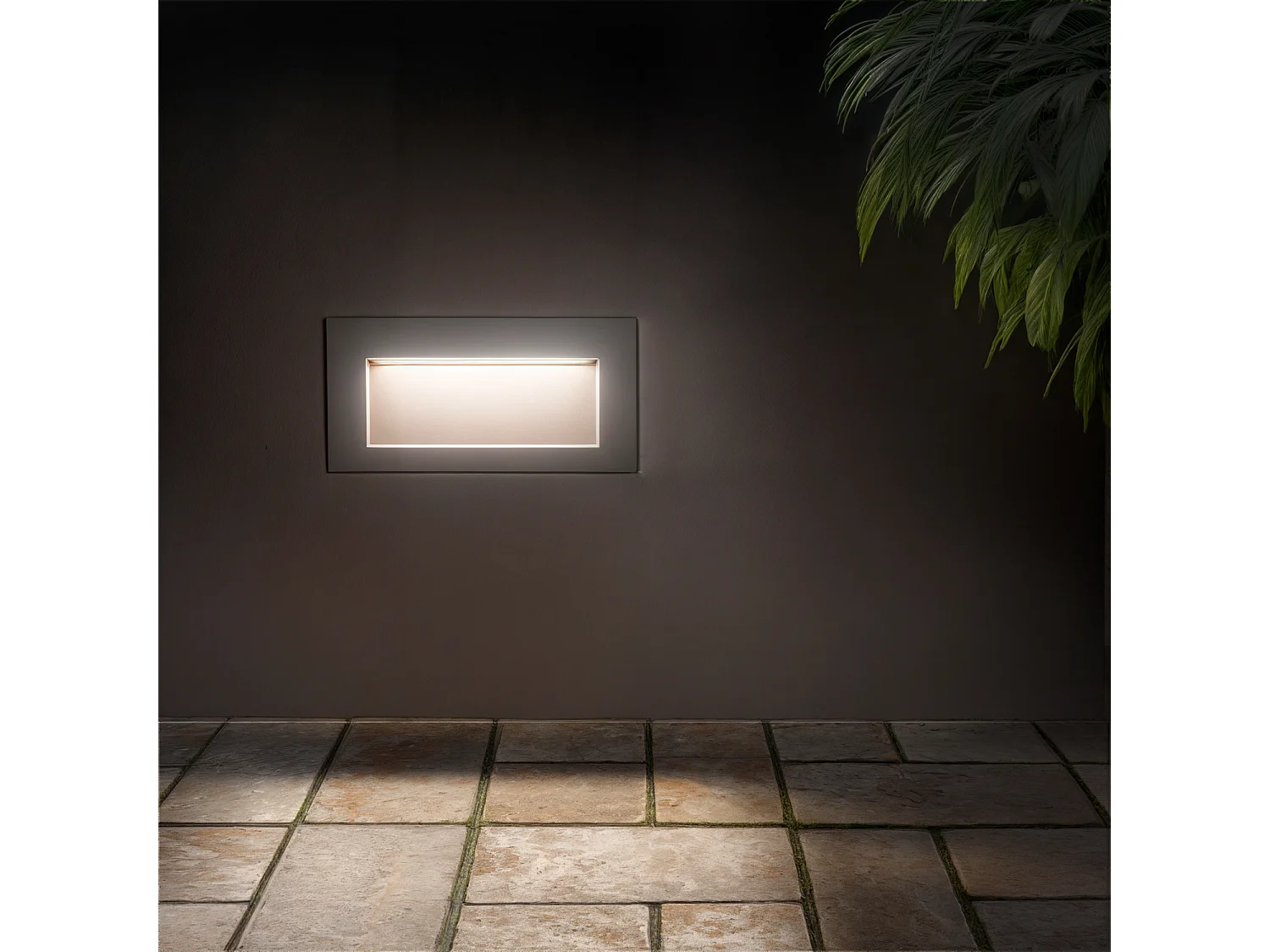 Balise LED Extérieure 4W Encastrable au Mur Rectangulaire Edulis Blanche 4000K Blanc neutre