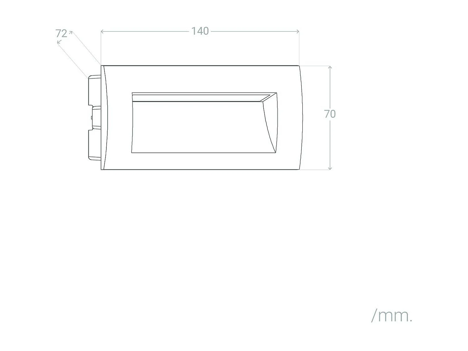 Balise LED Extérieure 4W Encastrable au Mur Rectangulaire Edulis Blanche 4000K Blanc neutre