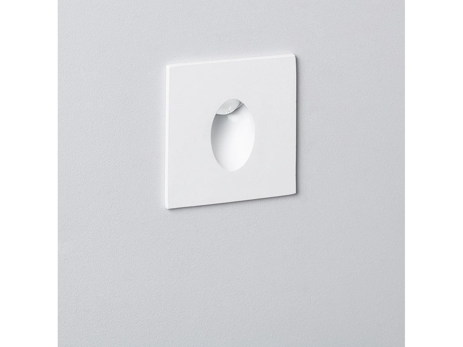 Segnapasso LED da Incasso a Parete Quadrato Bianco Adam 3000K Bianco Caldo