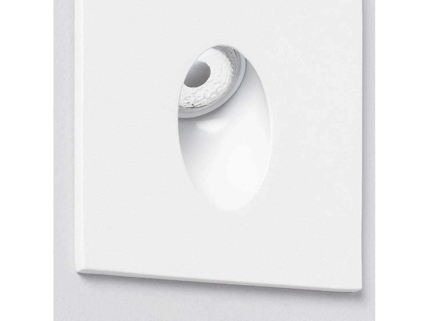 Segnapasso LED da Incasso a Parete Quadrato Bianco Adam 3000K Bianco Caldo