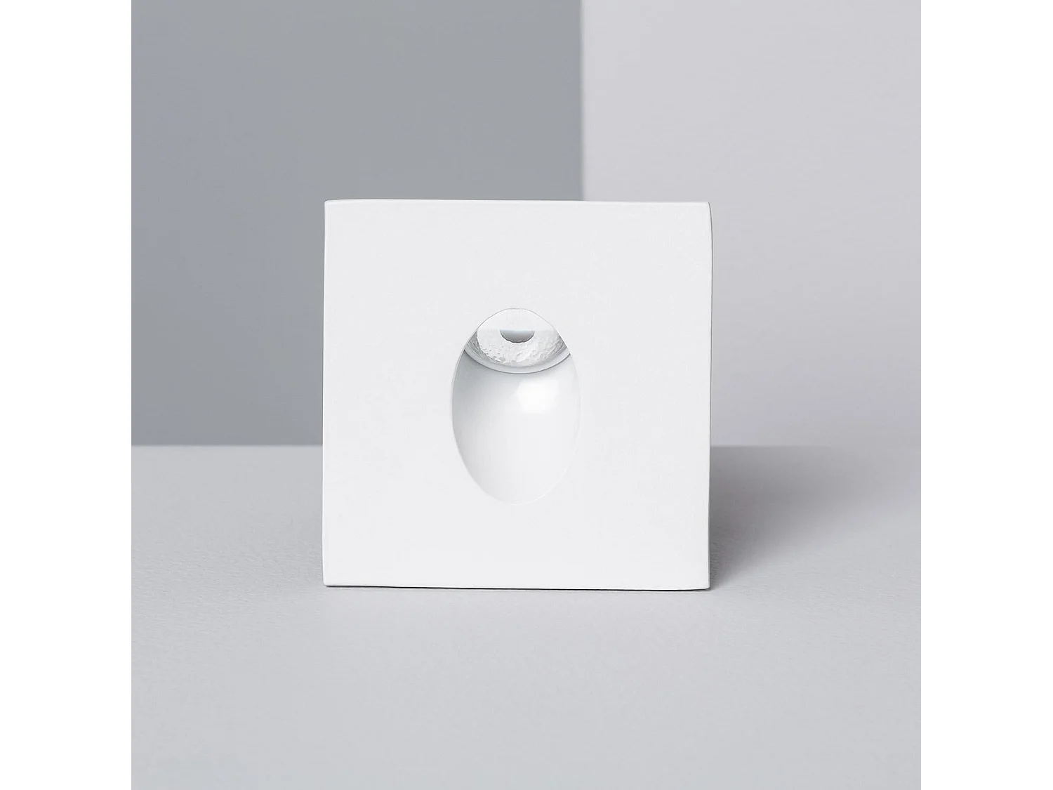 Segnapasso LED da Incasso a Parete Quadrato Bianco Adam 3000K Bianco Caldo