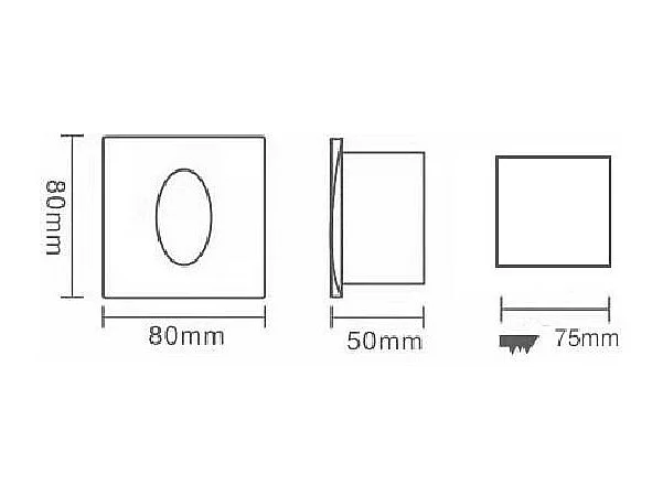 Segnapasso LED da Incasso a Parete Quadrato Bianco Adam 3000K Bianco Caldo
