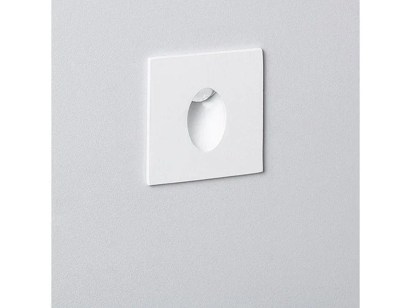 Segnapasso LED da Incasso a Parete Quadrato Bianco Adam 3000K Bianco Caldo