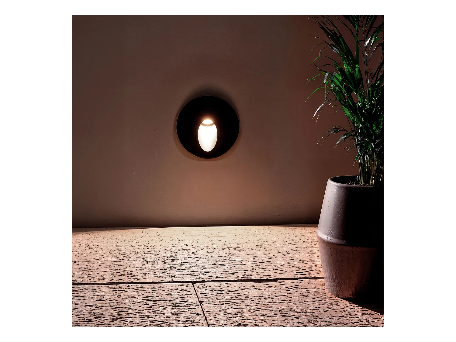 Balise Extérieure Murale LED Encastrable 3W Ronde Boiler Grise  2700K Blanc chaud