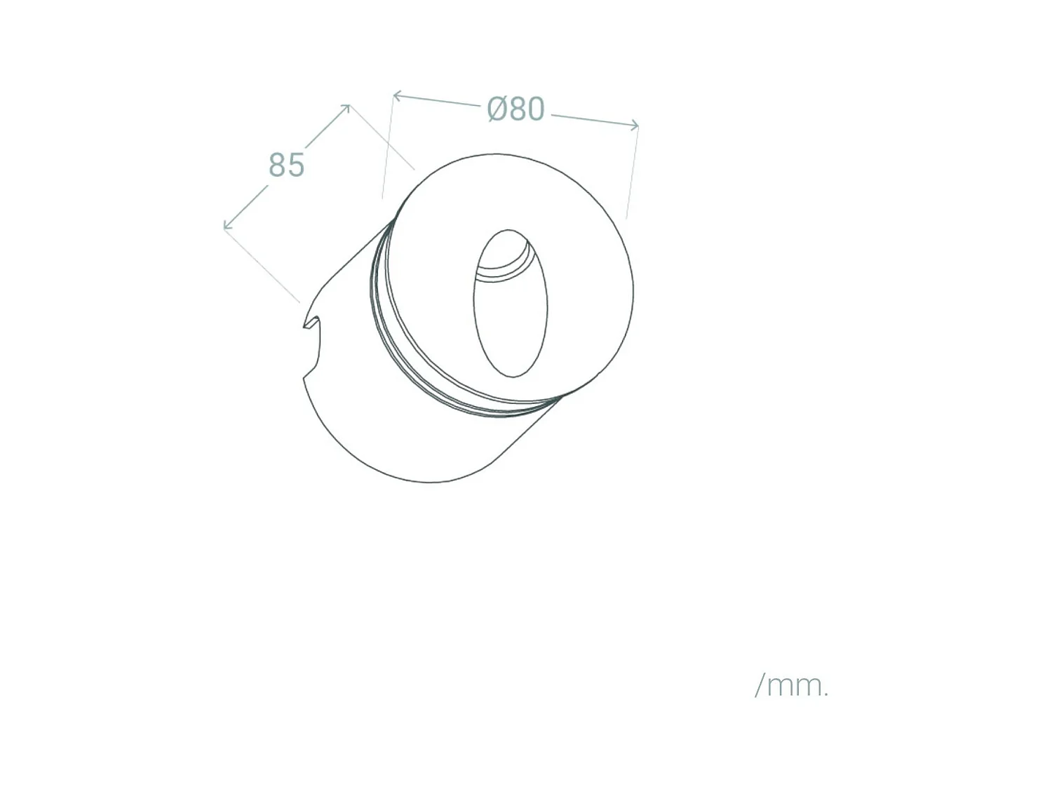 Balise Extérieure Murale LED Encastrable 3W Ronde Boiler Grise  2700K Blanc chaud