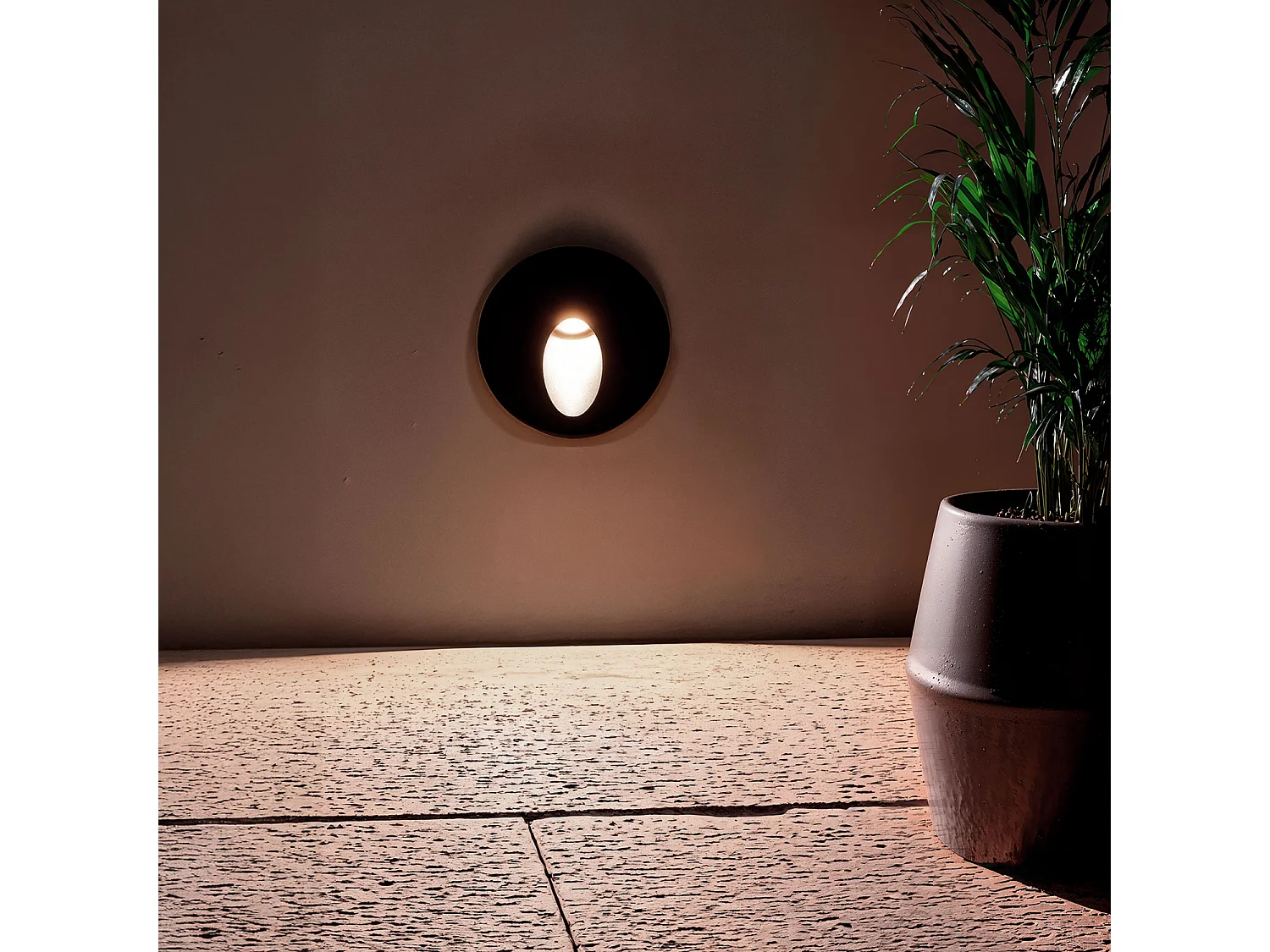 Balise Extérieure Murale LED Encastrable 3W Ronde Boiler Grise  2700K Blanc chaud