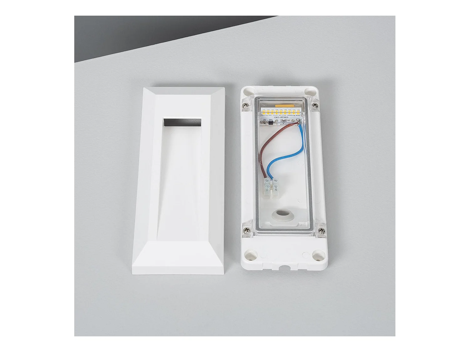 Baliza Exterior LED Superficie Pared Rectangular Blanco Edulis 4000K Blanco Neutro