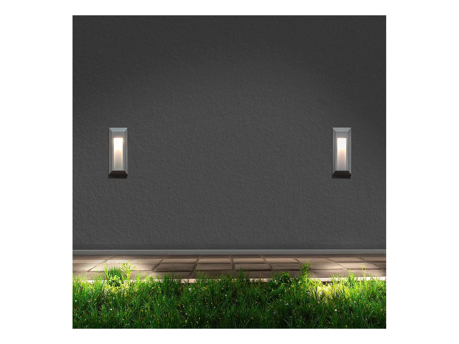 Baliza Exterior LED Superficie Pared Rectangular Blanco Edulis 4000K Blanco Neutro