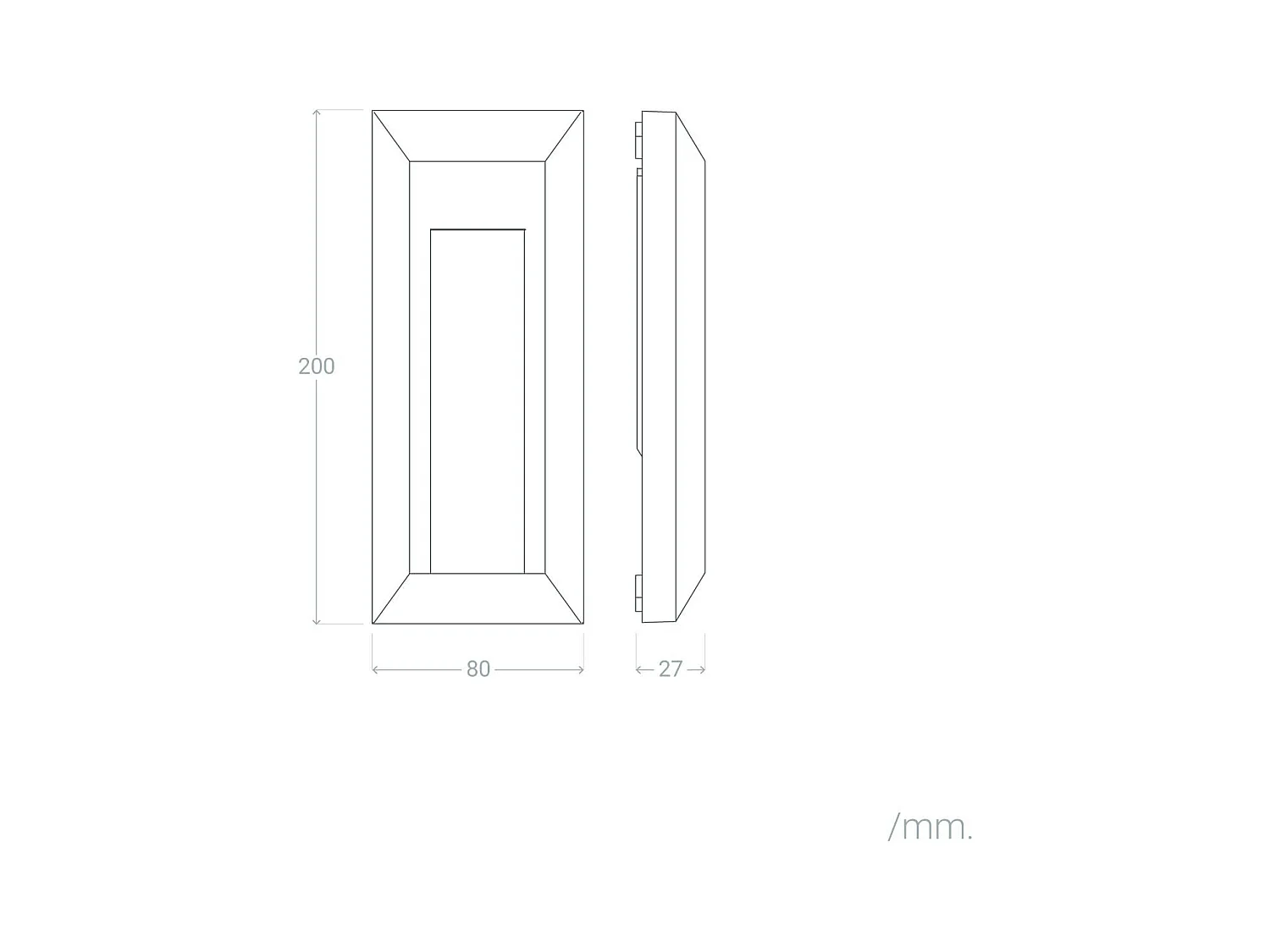 Baliza Exterior LED Superficie Pared Rectangular Blanco Edulis 4000K Blanco Neutro