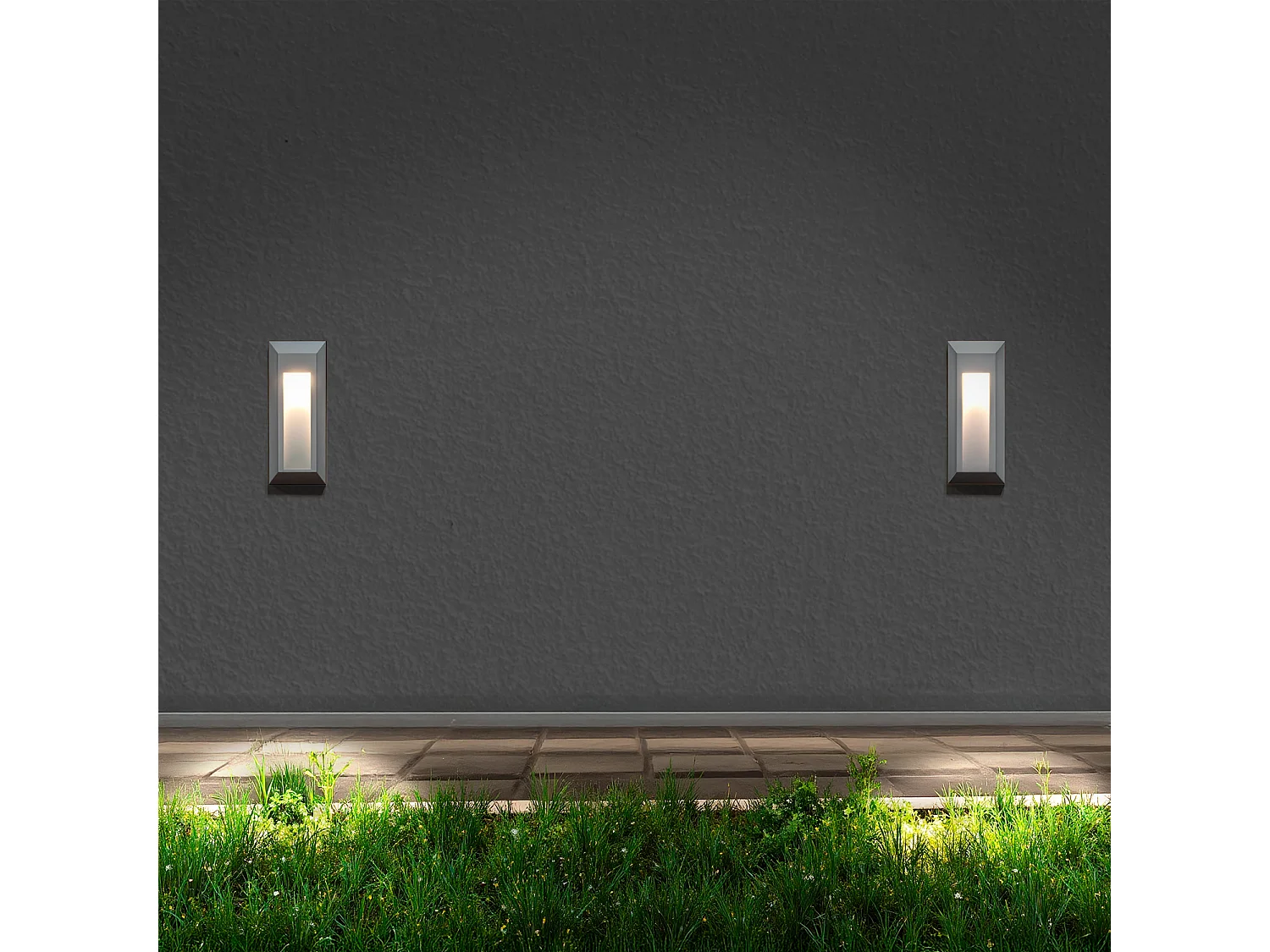 Balise LED Extérieure en Saillie au Mur Rectangulaire Edulis Blanche 4000K Blanc neutre