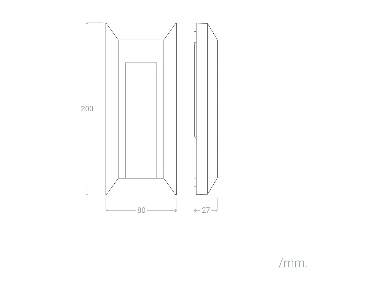 Balise LED Extérieure en Saillie au Mur Rectangulaire Edulis Blanche 4000K Blanc neutre