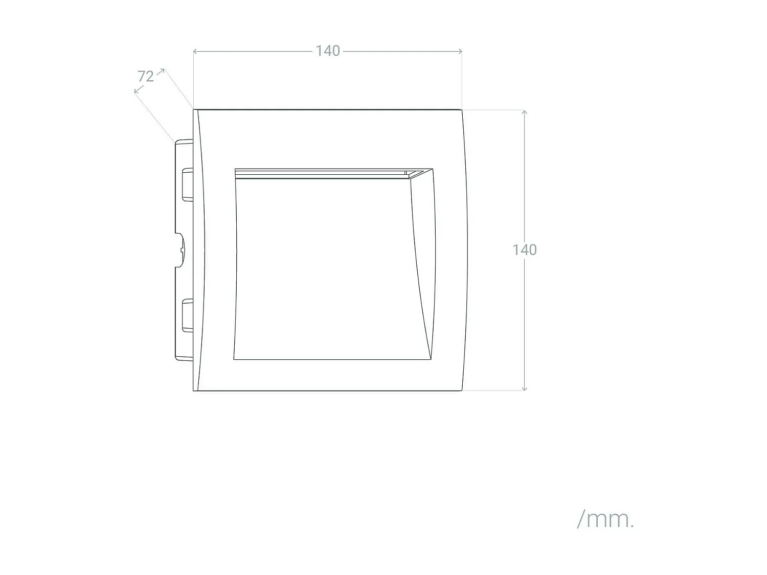 Balise LED Extérieure 4W Encastrable au Mur Carrée Natt Noire 2700K Blanc chaud