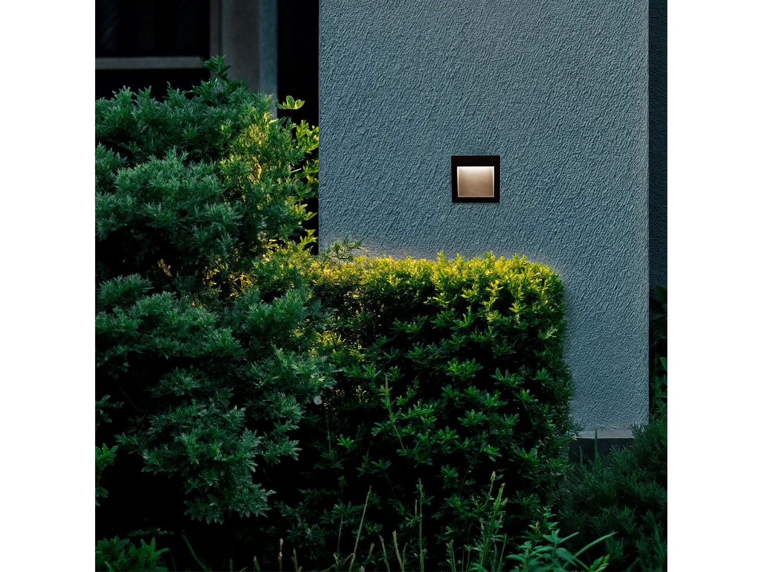 Balise LED Extérieure 4W Encastrable au Mur Carrée Natt Noire 2700K Blanc chaud