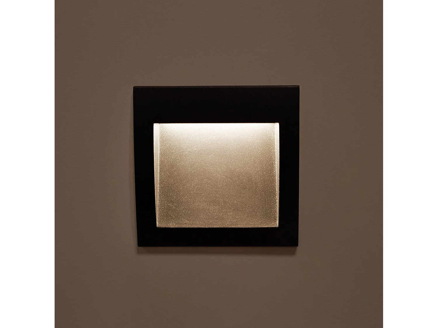 Balise LED Extérieure 4W Encastrable au Mur Carrée Natt Noire 2700K Blanc chaud