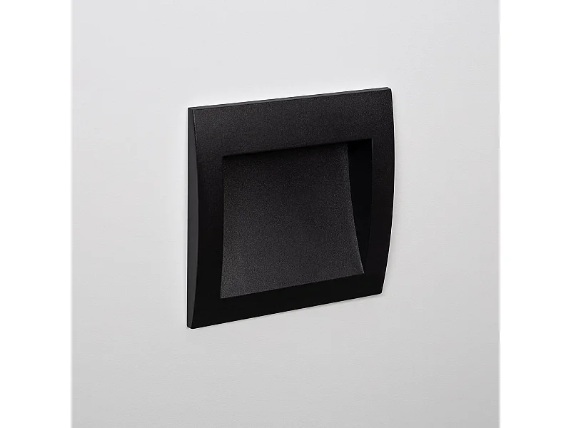 Balise LED Extérieure 4W Encastrable au Mur Carrée Natt Noire 2700K Blanc chaud