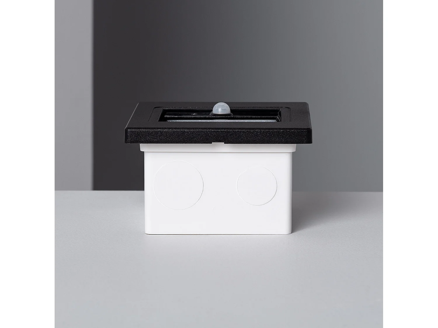 Balise Murale LED Encastrable Bark 1.5W Noire avec Capteur PIR  3000K Blanc chaud