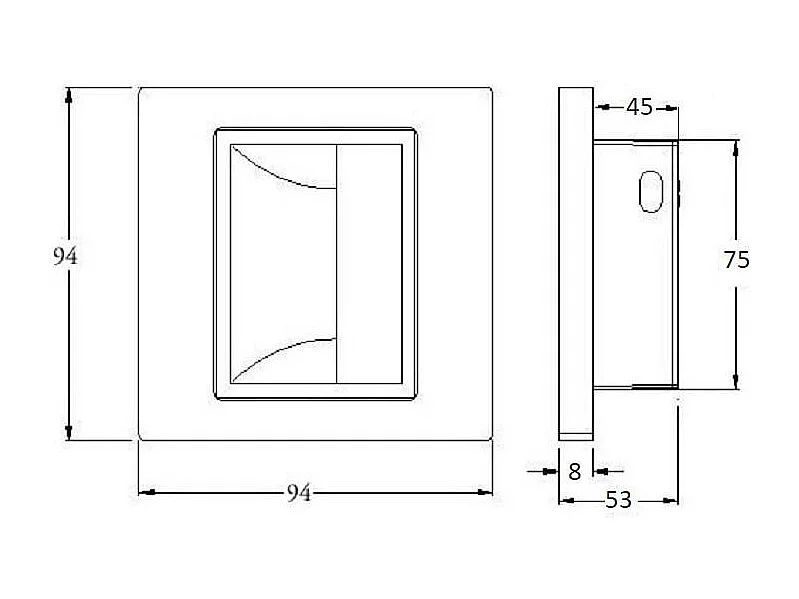 Balise Murale LED Encastrable Bark 1.5W Noire avec Capteur PIR  3000K Blanc chaud