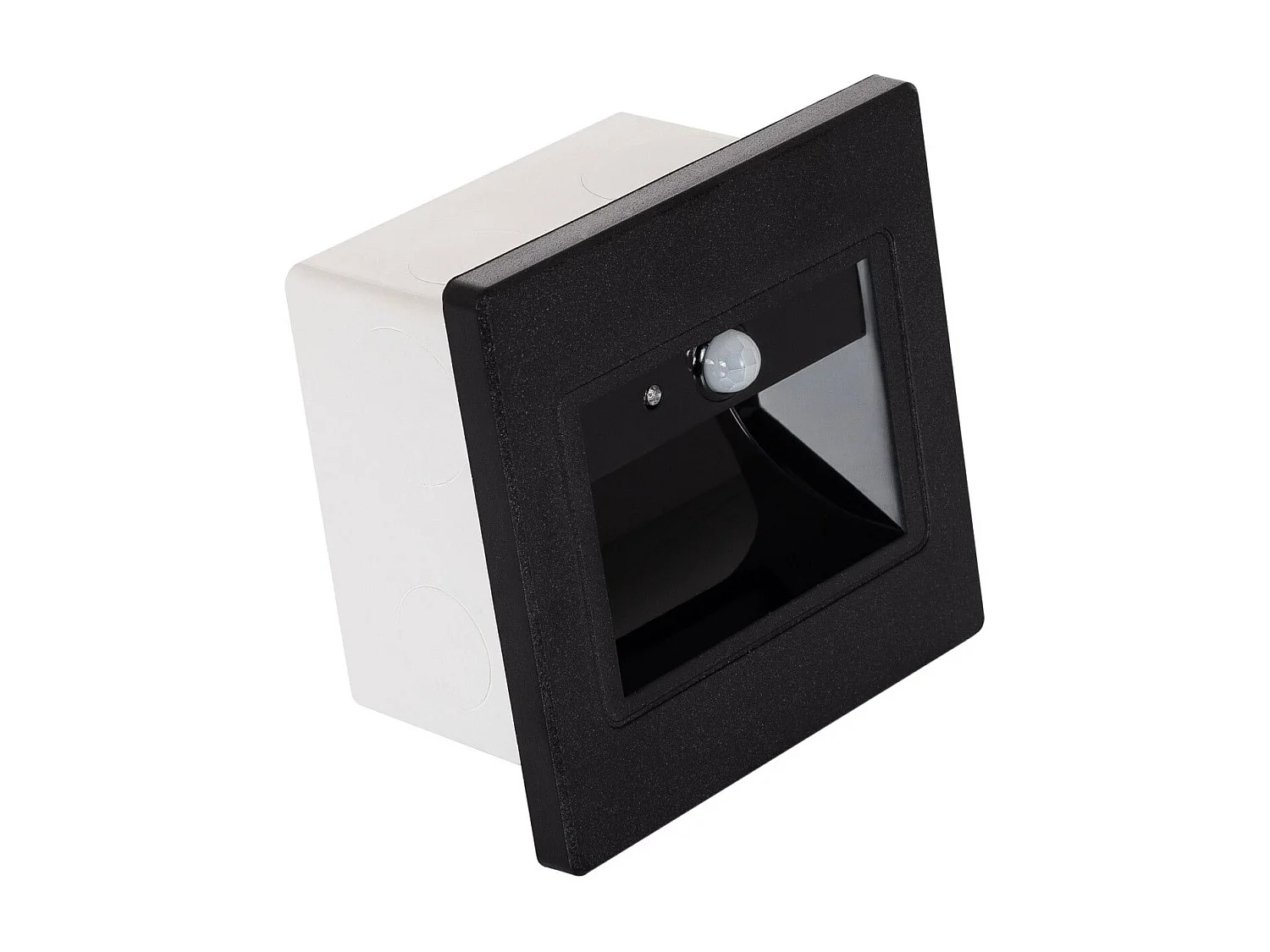 Balise Murale LED Encastrable Bark 1.5W Noire avec Capteur PIR  3000K Blanc chaud