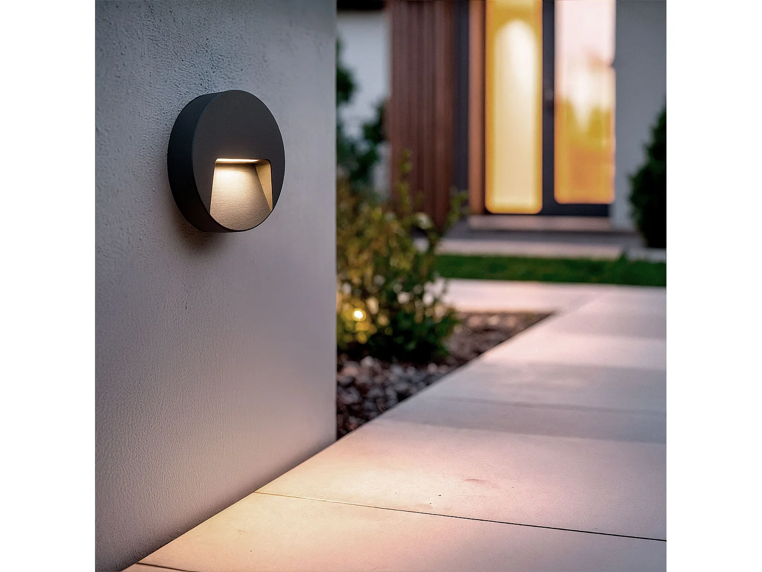 Balise LED Extérieure 3W En Saillie au Mur Ronde Nilsa Anthracite 4000K Blanc neutre