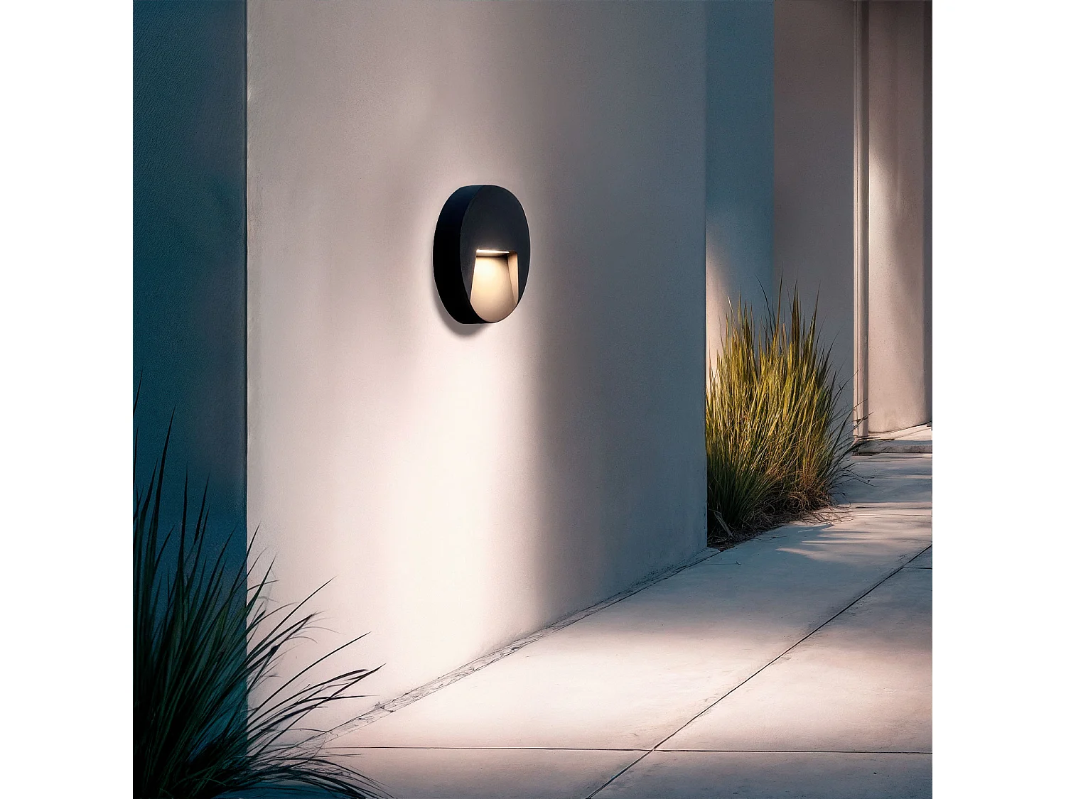 Balise LED Extérieure 3W En Saillie au Mur Ronde Nilsa Anthracite 4000K Blanc neutre