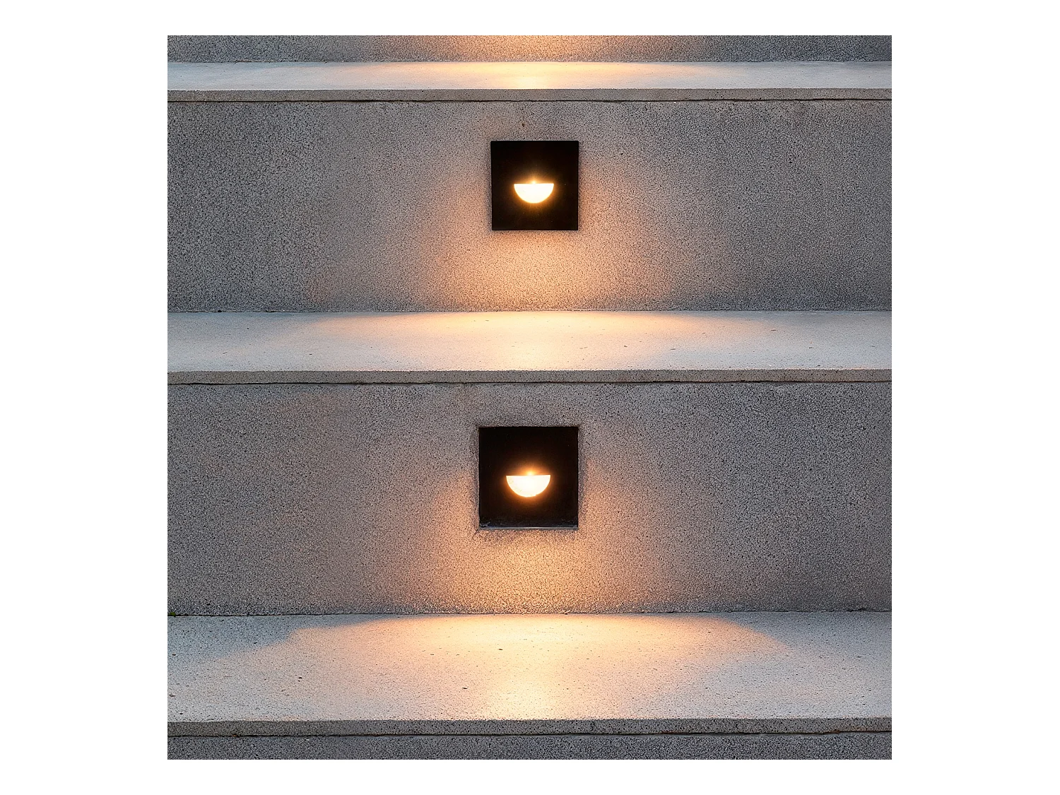 Balise LED Extérieure 2W Encastrable au Mur Carrée Guell Noire  4000K Blanc neutre