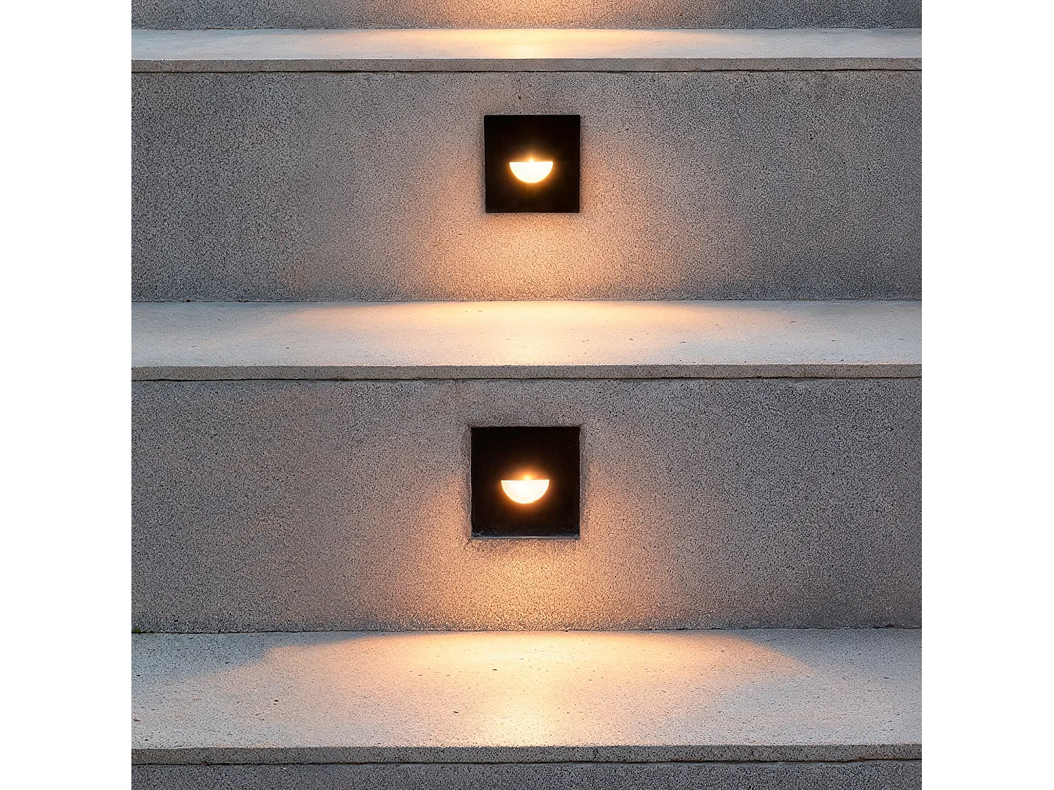 Balise LED Extérieure 2W Encastrable au Mur Carrée Guell Noire  4000K Blanc neutre