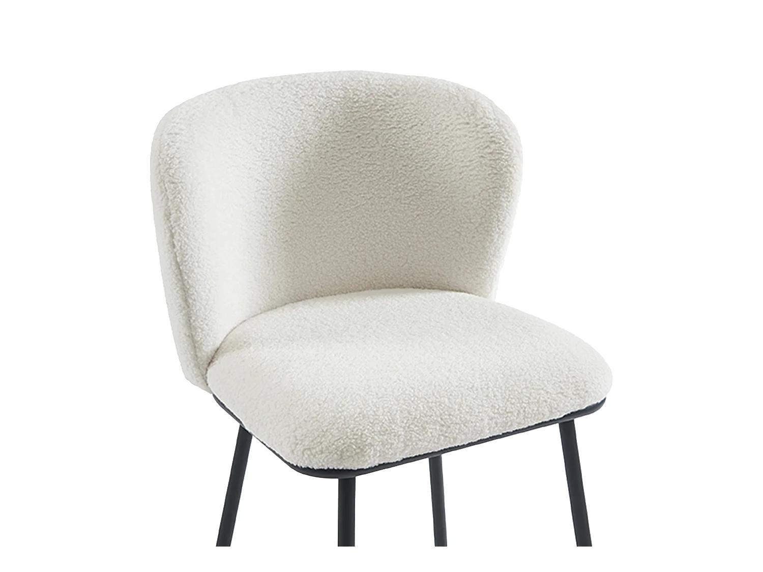 Conjunto de 2 bancos altos em tecido bouclé e metal branco - SENORASE