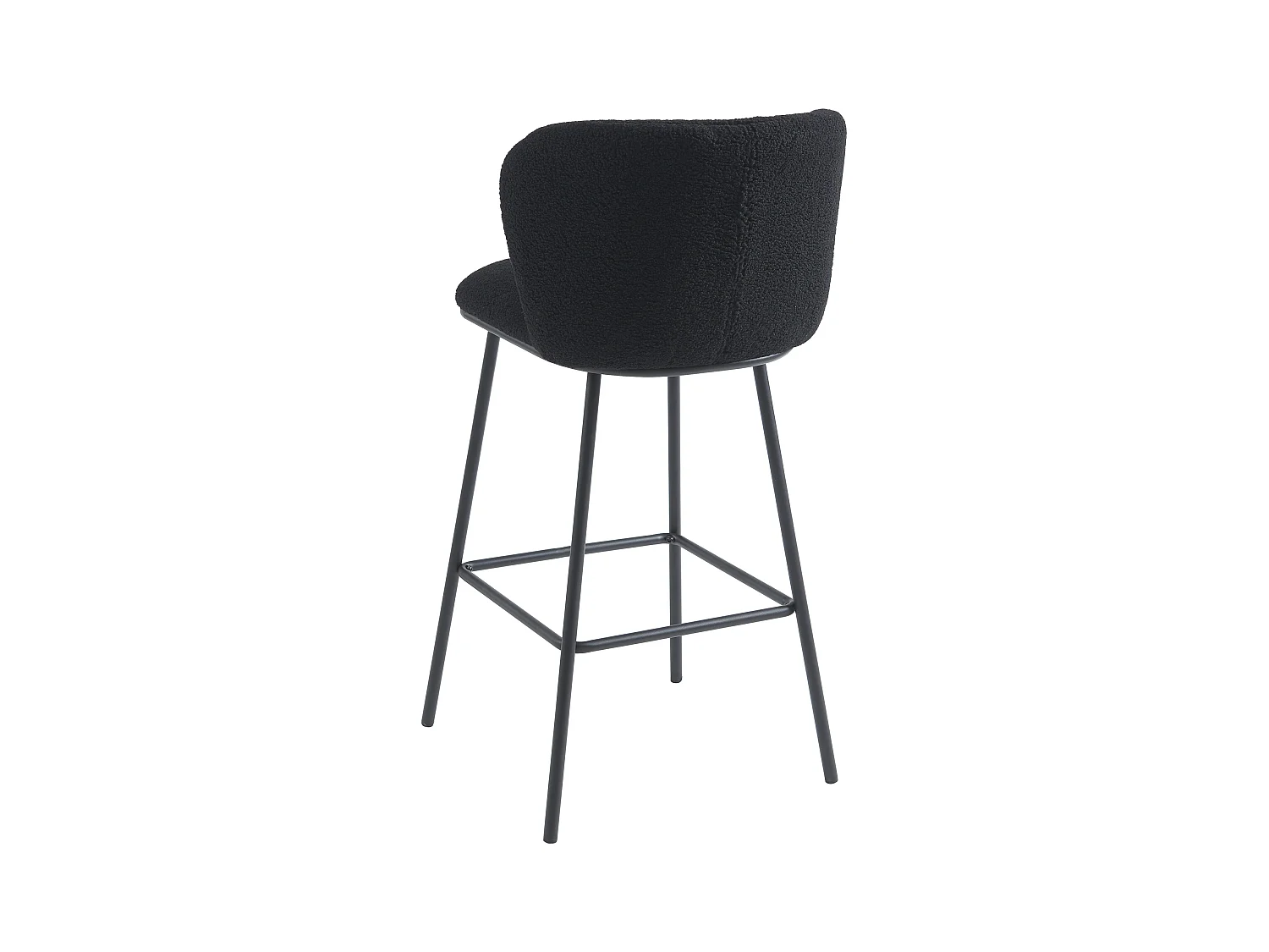 Conjunto de 2 bancos altos em tecido bouclé e metal preto - SENORASE