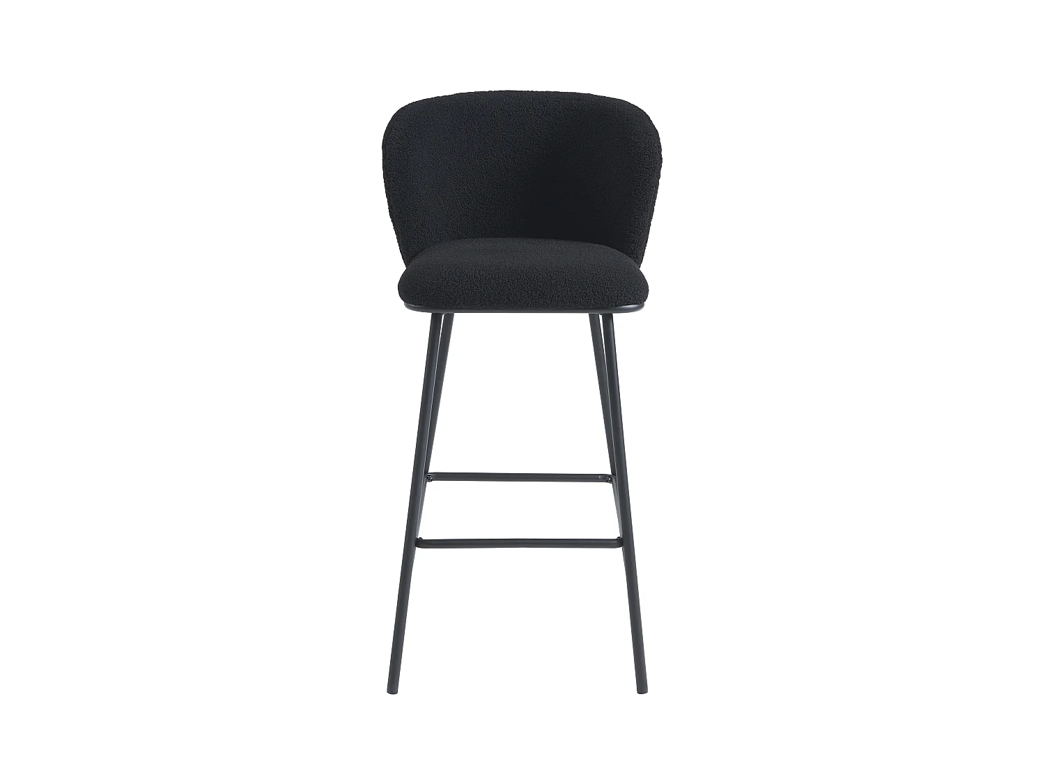 Conjunto de 2 bancos altos em tecido bouclé e metal preto - SENORASE