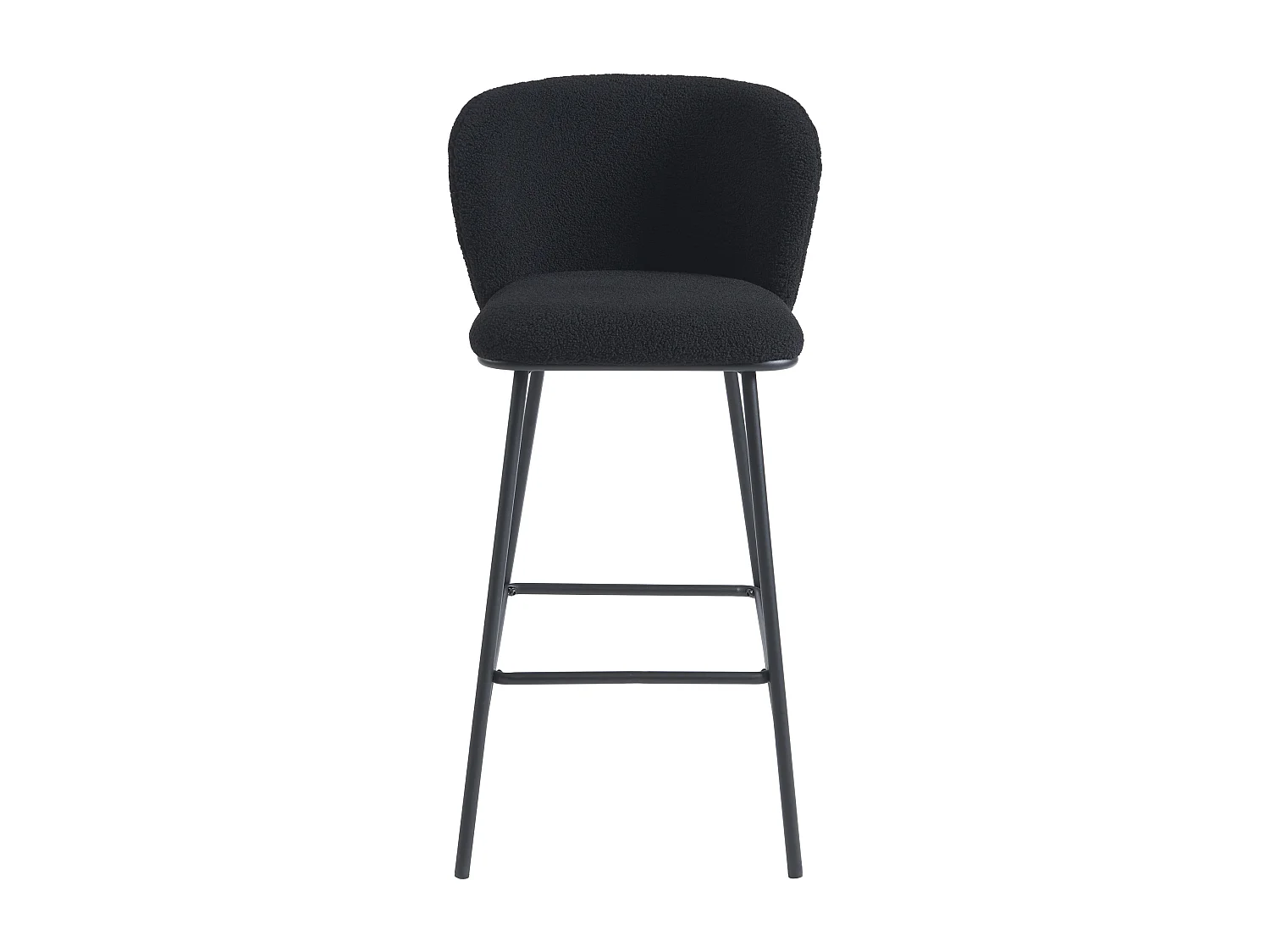 Conjunto de 2 taburetes de bar de felpa y metal - Negro - SENORASE