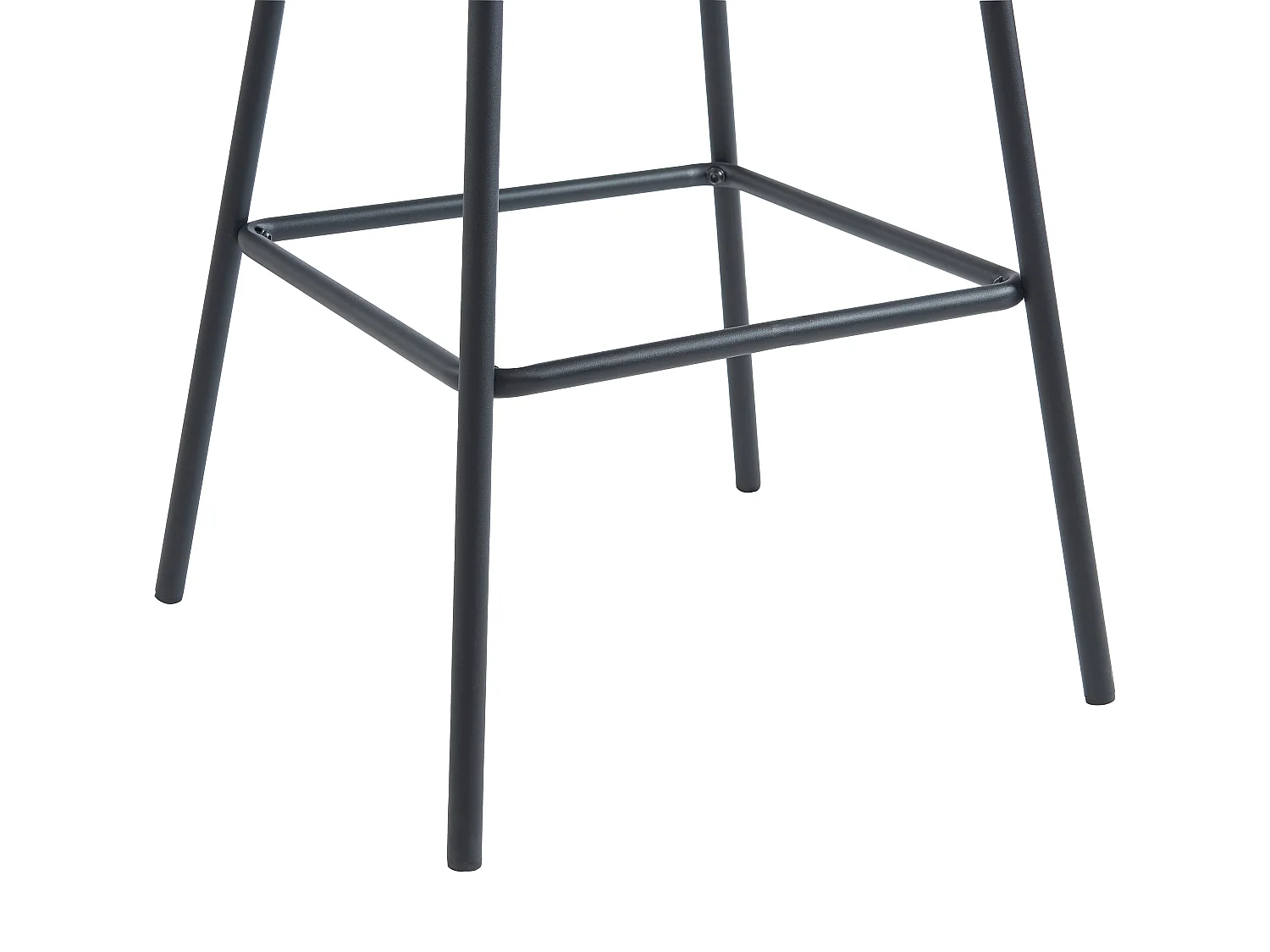Lot de 2 tabourets de bar en tissu bouclette et métal - Noir - SENORASE