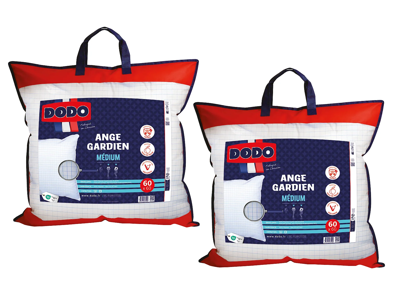 Pack DODO couette 220 x 240 cm + 2 oreillers 60 x 60 cm - Protection Totale anti acariens - ANGE GARDIEN