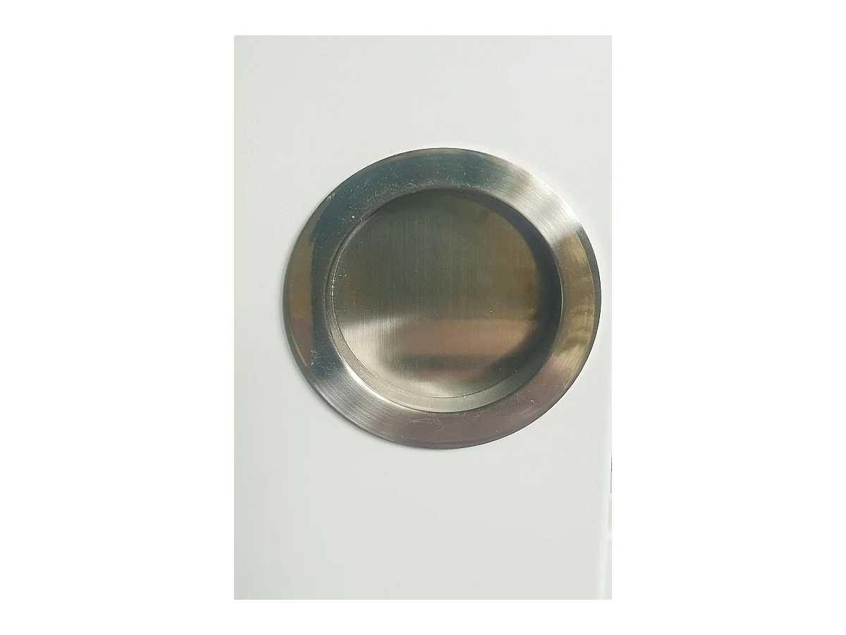 Porte Coulissante Atelier Noir H204 X L93 + Rail Alu Bandeau Blanc Et Coquilles Gd Menuiseries