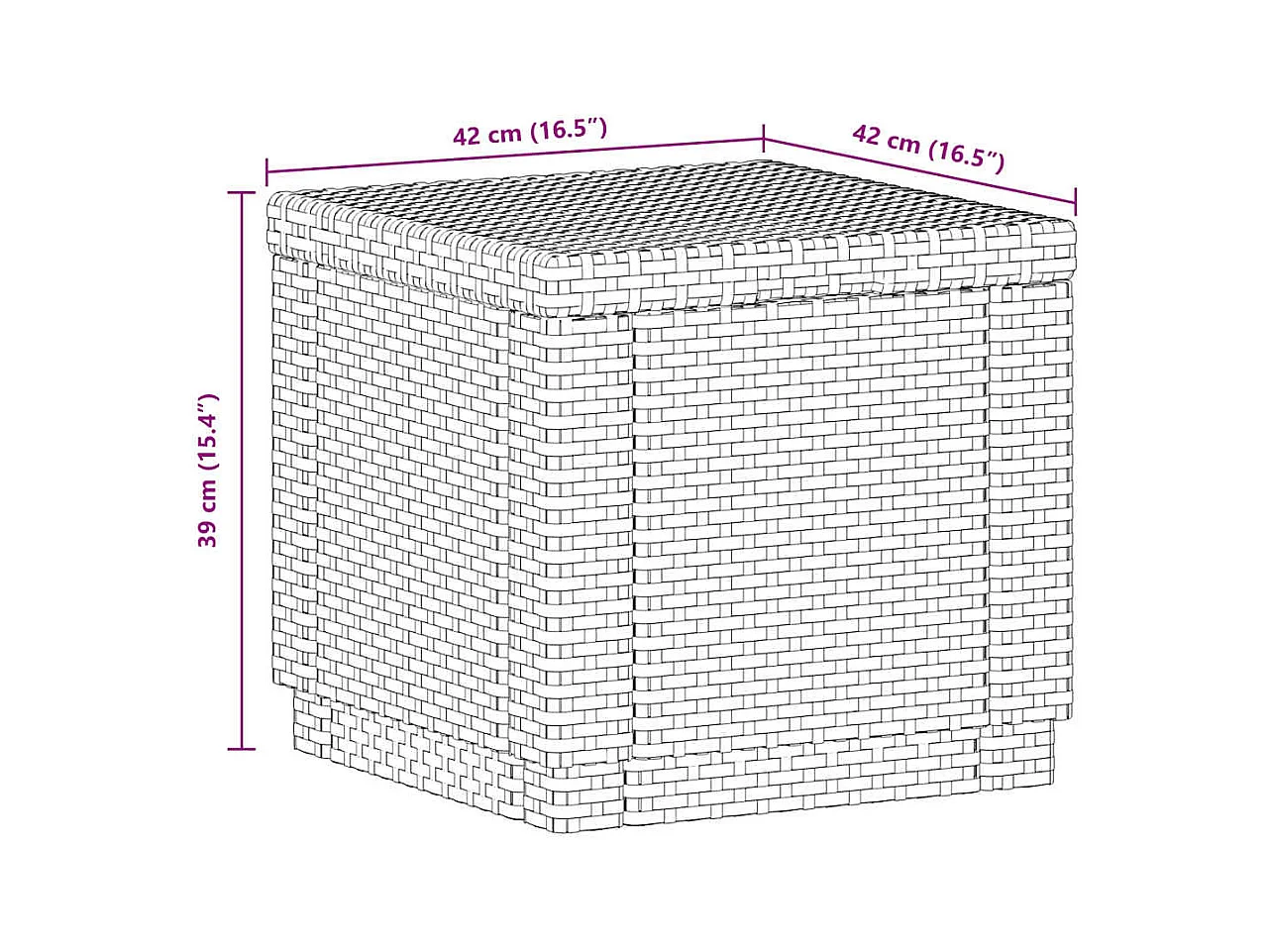 Table cube en imitation résine tressée ALLIBERT avec rangement - Gris graphite