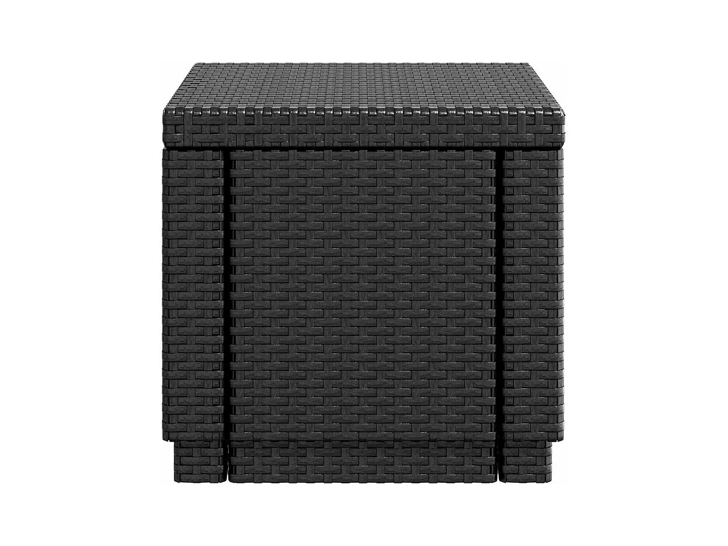 Table cube en imitation résine tressée ALLIBERT avec rangement - Gris graphite