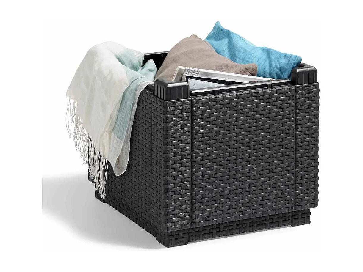 Hocker mit Stauraum Cube Graphitgrau 213816