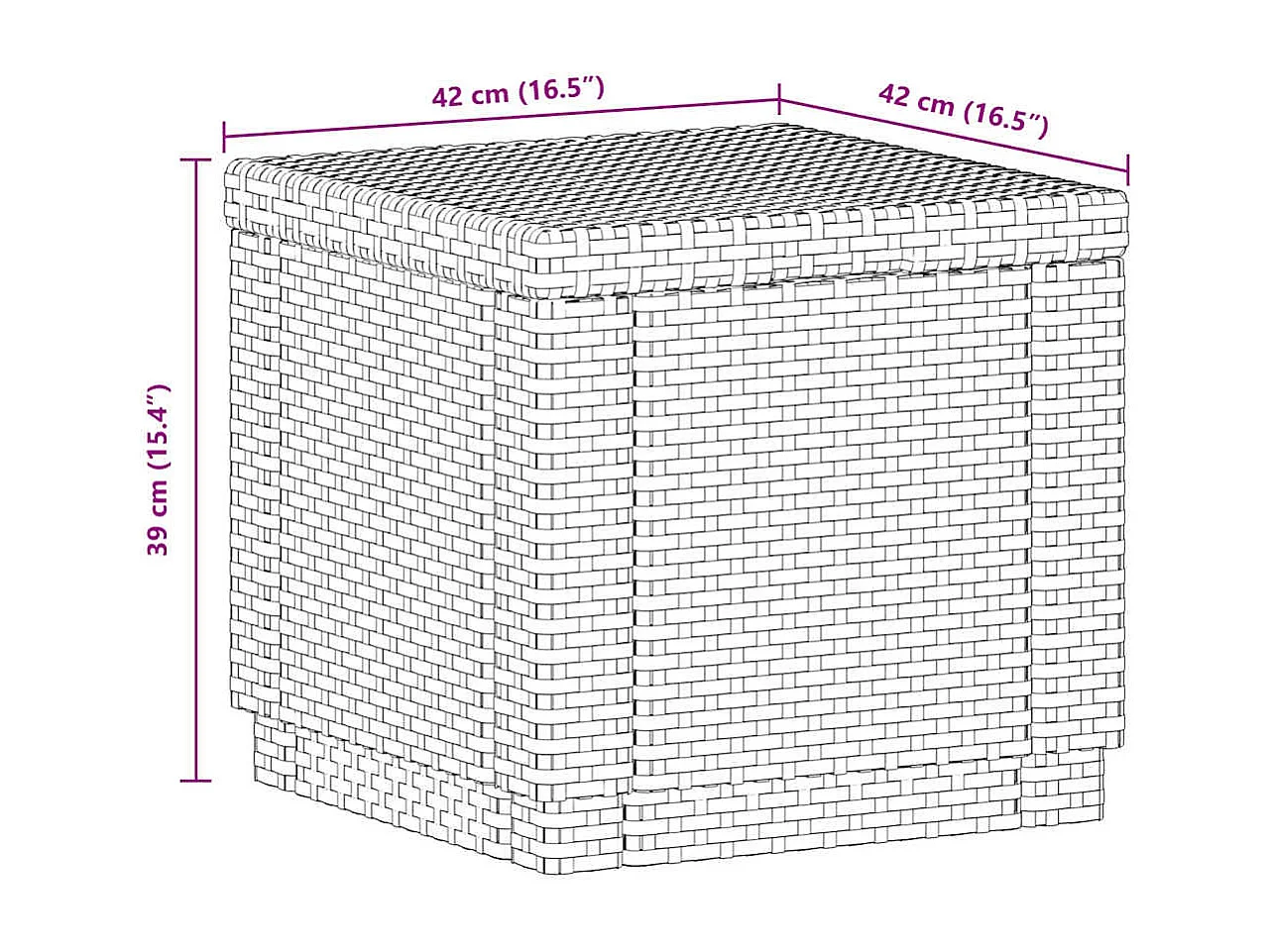 Hocker mit Stauraum Cube Graphitgrau 213816